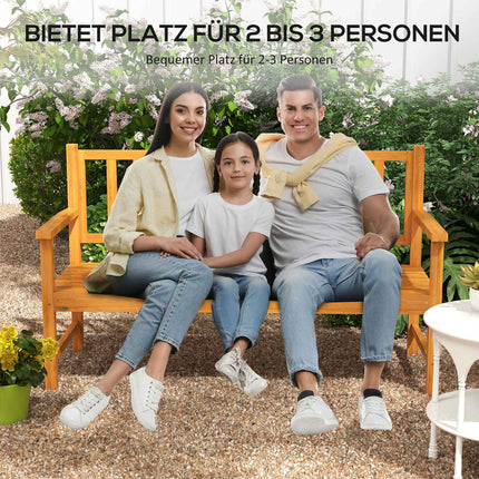Garden bench, 3-seater with armrests, capacity 280 kg
