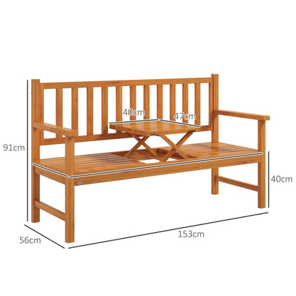 Garden bench, 3-seater with armrests, capacity 280 kg