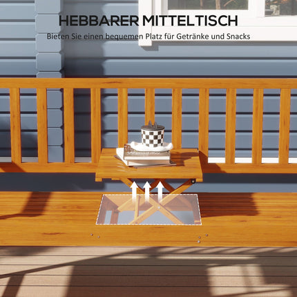 Garden bench, 3-seater with armrests, capacity 280 kg
