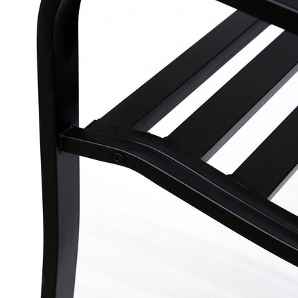 Garden Patio 3-seat steel bench with armrests