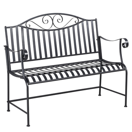 Garden bench in metal for 2 - Grey, robust up to 220 kg