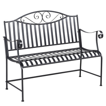 Garden bench in metal for 2 - Grey, robust up to 220 kg