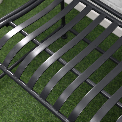 Garden bench in metal for 2 - Grey, robust up to 220 kg