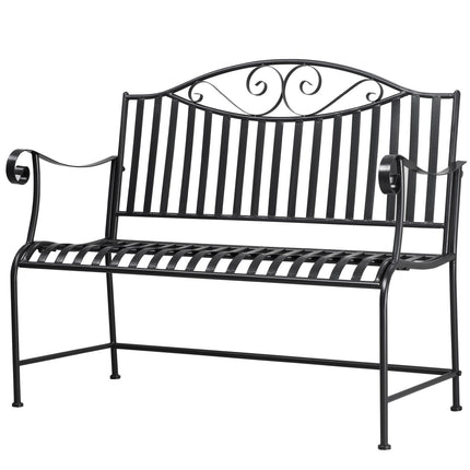 Garden bench in metal for 2 - Grey, robust up to 220 kg