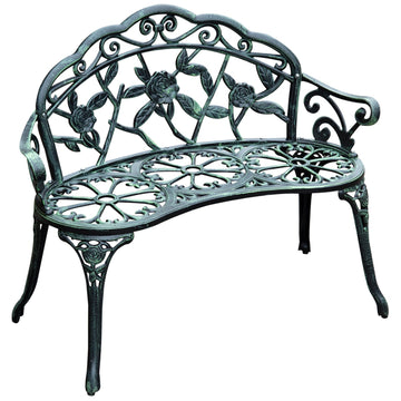 2-seater metal garden bench - 100 x 54 x 78 cm