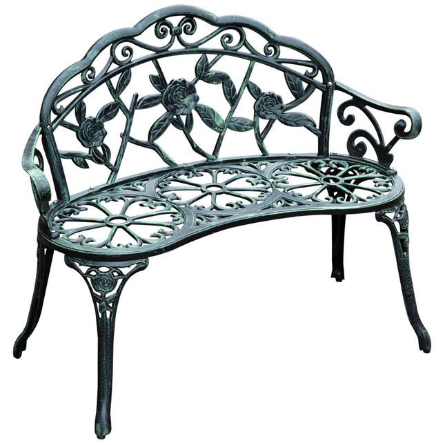 2-seater metal garden bench - 100 x 54 x 78 cm