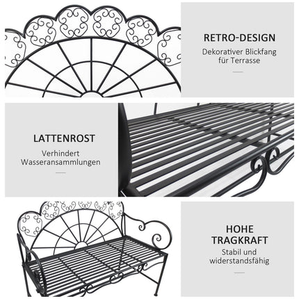 2-seater metal garden bench - Park furniture