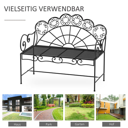 2-seater metal garden bench - Park furniture