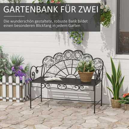 2-seater metal garden bench - Park furniture