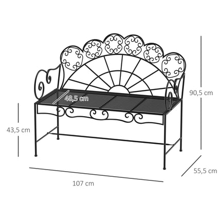 2-seater metal garden bench - Park furniture