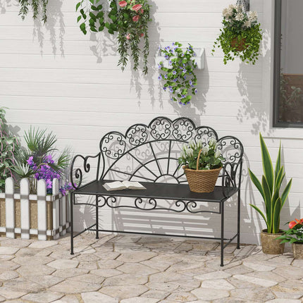 2-seater metal garden bench - Park furniture