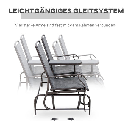 2-seater garden rocking bench with table