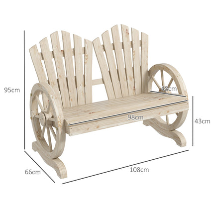 Garden bench in solid wood with armrests, 108x66x95 cm