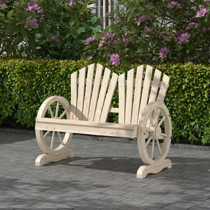 Garden bench in solid wood with armrests, 108x66x95 cm