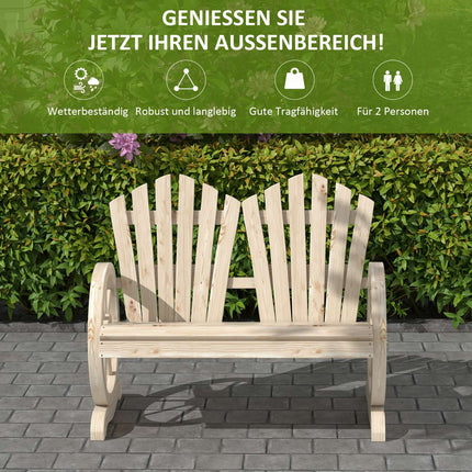 Garden bench in solid wood with armrests, 108x66x95 cm
