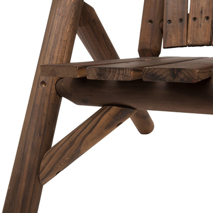 Garden bench set with table, 2 chairs, brown