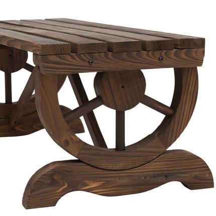 Wooden garden bench, weatherproof rustic design, 98 x 50 x 39.5 cm