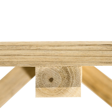 Weather resistant wooden garden bench, rustic finish, 98 x 50 cm