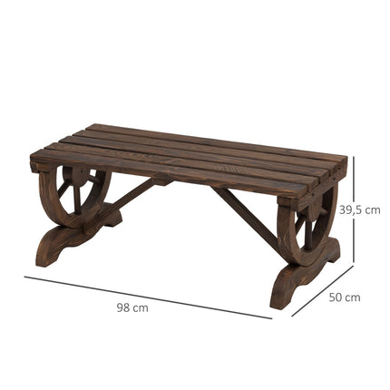 Wooden garden bench, weatherproof rustic design, 98 x 50 x 39.5 cm