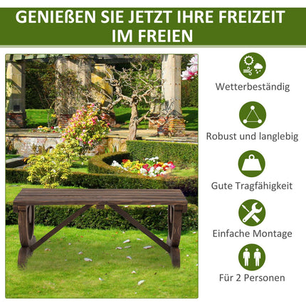 Wooden garden bench, weatherproof rustic design, 98 x 50 x 39.5 cm