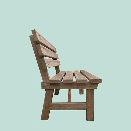 Garden Bench with Backrest, Fir Wood – Brown