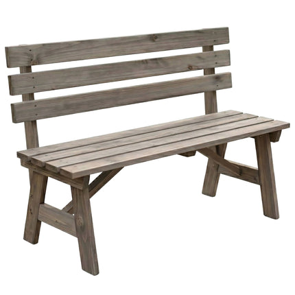 Garden Bench with Backrest, Fir Wood – Brown
