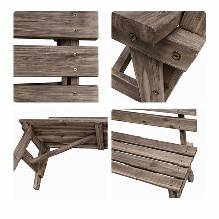 Garden Bench with Backrest, Fir Wood – Brown