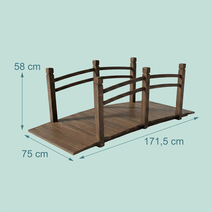 Garden Bridge, Fir Wood, 200kg Capacity