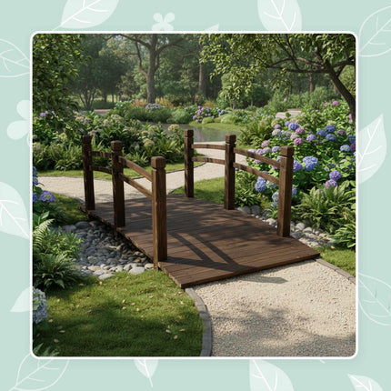 Garden Bridge, Fir Wood, 200kg Capacity