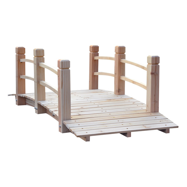 Garden bridge with railings, supports 180 kg