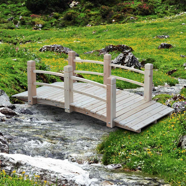 Garden bridge with railings, supports 180 kg