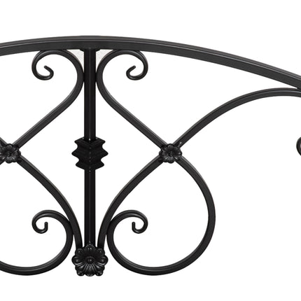 Garden Bridge with Safety Railings, Metal, Black, 102x48x49 cm