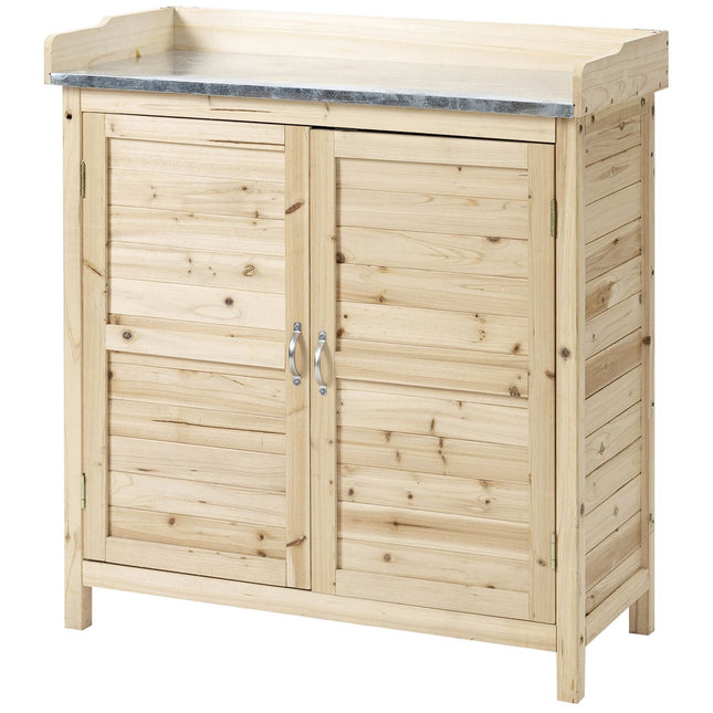 Outdoor garden cabinet with base & shelves - 83x40x92 cm
