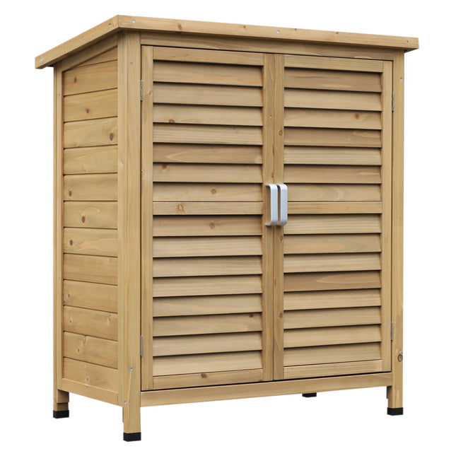 Wooden garden tool shed with roof, 87x46.5x96.5 cm