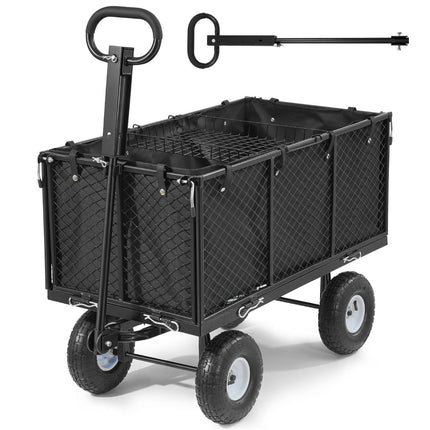 Garden Cart 1200 lb, Steel Utility Wagon, 10-Inch Tires