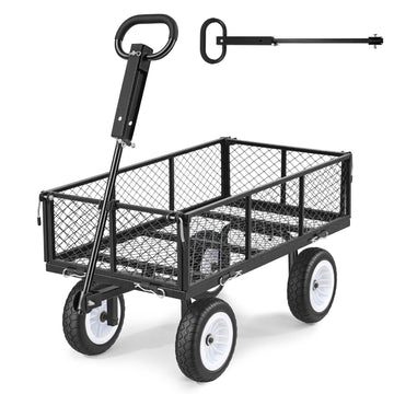 Garden Cart 900 lb, Steel Utility Wagon, 10-Inch Tires