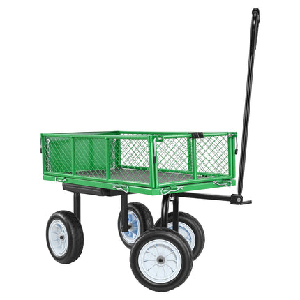 Garden Cart with Seat, 500 lb Capacity, 10 in PU Tires