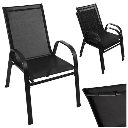 Garden Chair Set, 2 Stackable Iron Chairs, UV Resistant