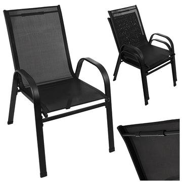 Garden Chair Set, 2 Stackable Iron Chairs, UV Resistant