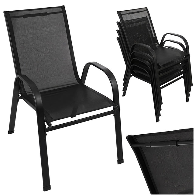 Garden Chairs Set of 4, Stackable, UV Resistant