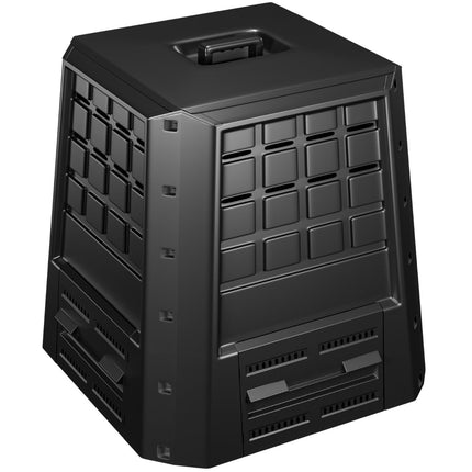 Garden Compost Bin 380L – Black, Durable PP with Lid