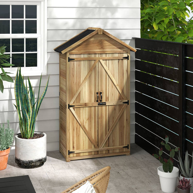 Garden shed with lock, 0.43m², asphalt roof