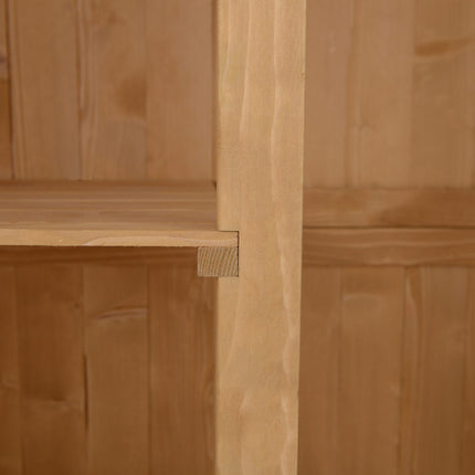 Garden tool shed in wood, natural finish, 127.5x50x164 cm
