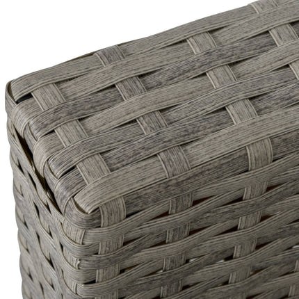 Garden sofa with lounge & stool, PE rattan grey