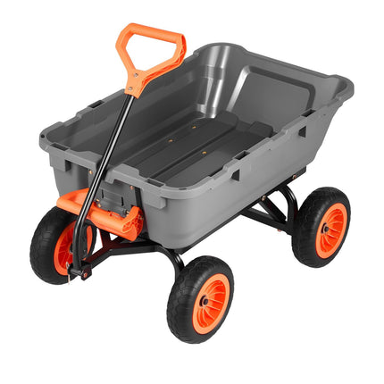 Garden Dump Cart, 362 kg Poly, Storage Fence, Swivel Wheels