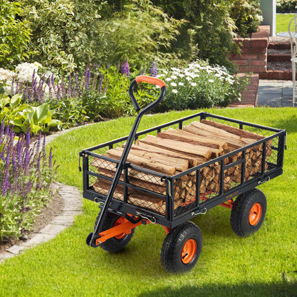Garden Dump Cart, 400 lb Capacity, 10 in Tires