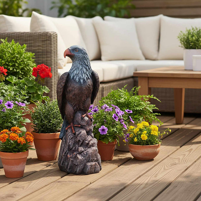 Garden Eagle Statue, Weatherproof Polyresin, UV Resistant