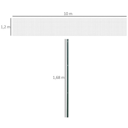 Green Steel Aviary Wire Mesh Garden Fence, 10 x 1.68 m