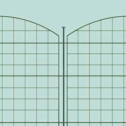 Garden Fence, 5 Arched Panels, Metal Border