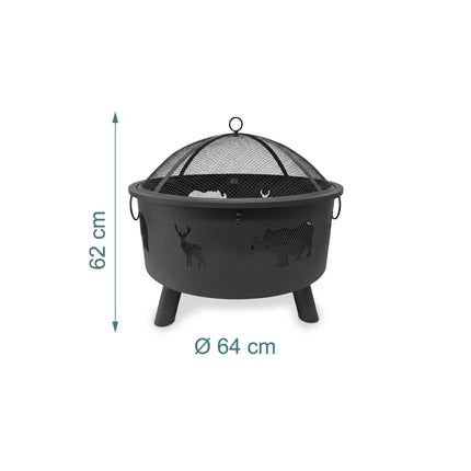 Garden Fire Bowl with Spark Guard, Animal Motif